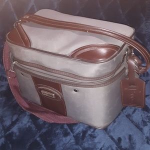 Vintage Leather Jaguar Carry On Make up Bag